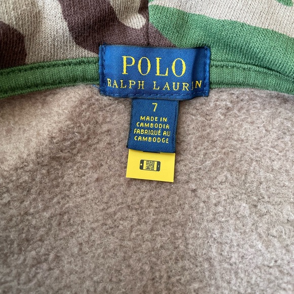 Polo by Ralph Lauren Kids Camo Zip-Up Hoodie, Boys Size 7 - Picture 5 of 6
